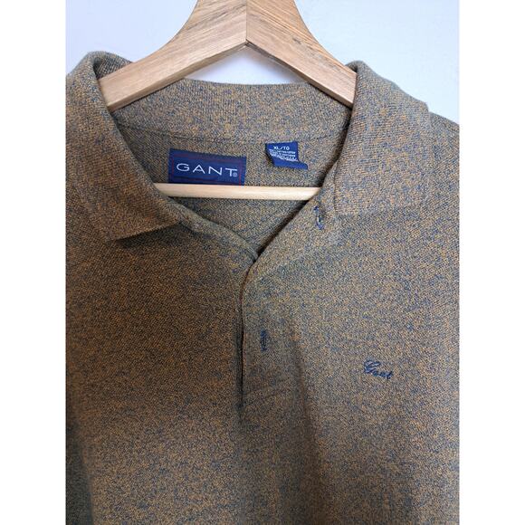 Gant Men's Heathered Blue Long Sleeve 100% Cotton Made in USA XL - Picture 2 of 4